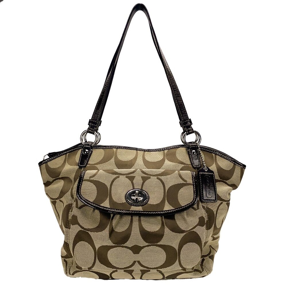 COACH Leah Signature C Shoulder Tote Handbag - B1077-F14659